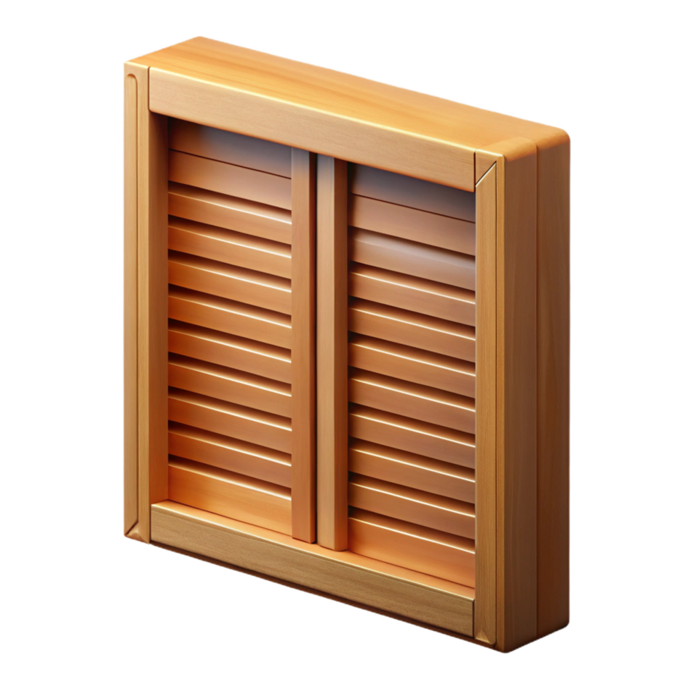 sumptuous dynamic futuristic Window shutter, wooden, louvered, NO BACKGROUND with Transparent Background. genuine png