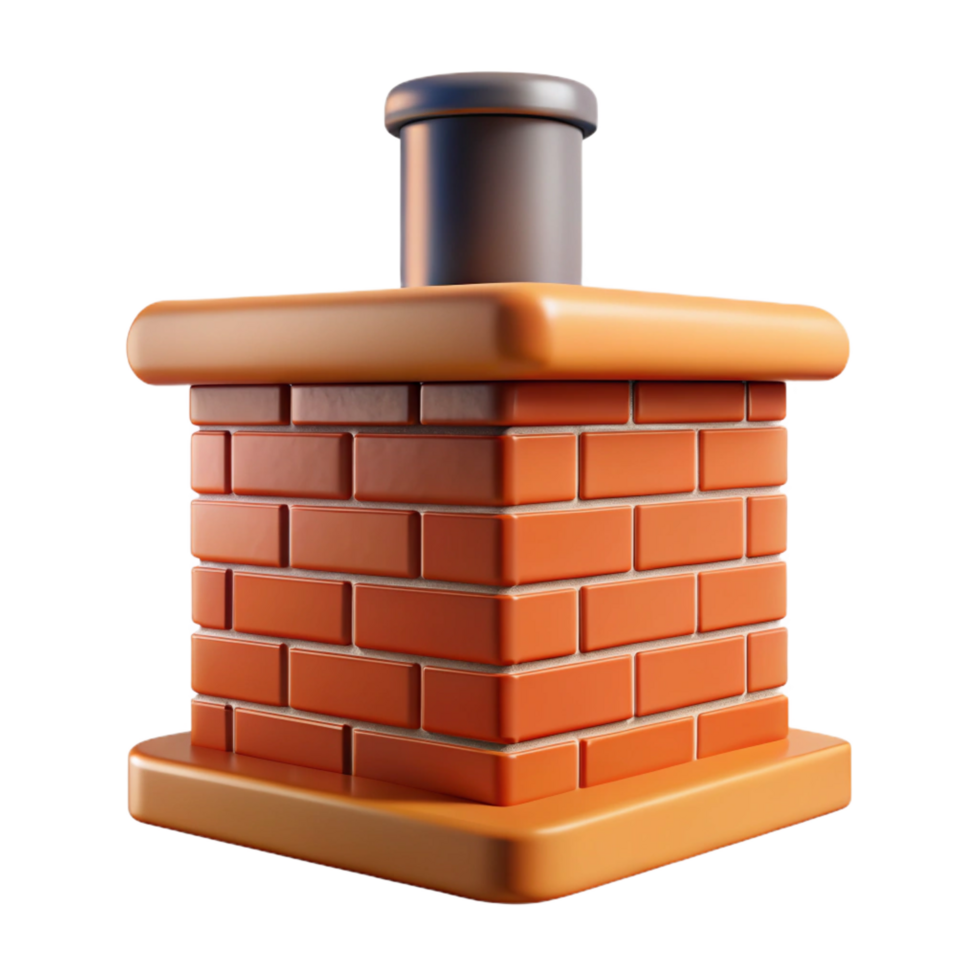 serene calm creative Chimney stack, brick, NO BACKGROUND with Transparent Background. 4K png