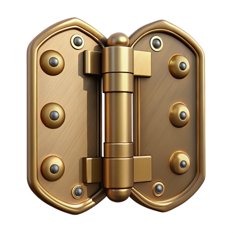 remarkable futuristic Door hinge, brass, antique, NO BACKGROUND with Transparent Background. exclusive png