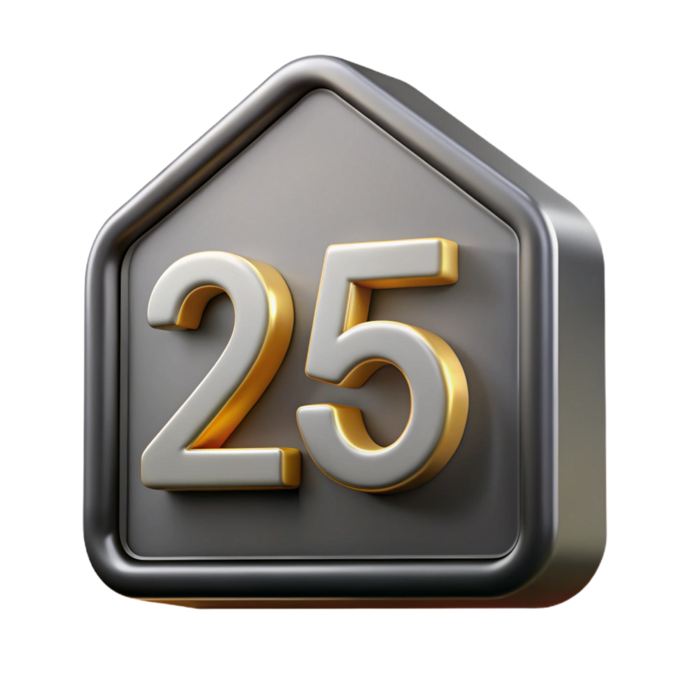 spectacular playful gothic House number plaque, modern font, NO BACKGROUND with Transparent Background. impeccable png
