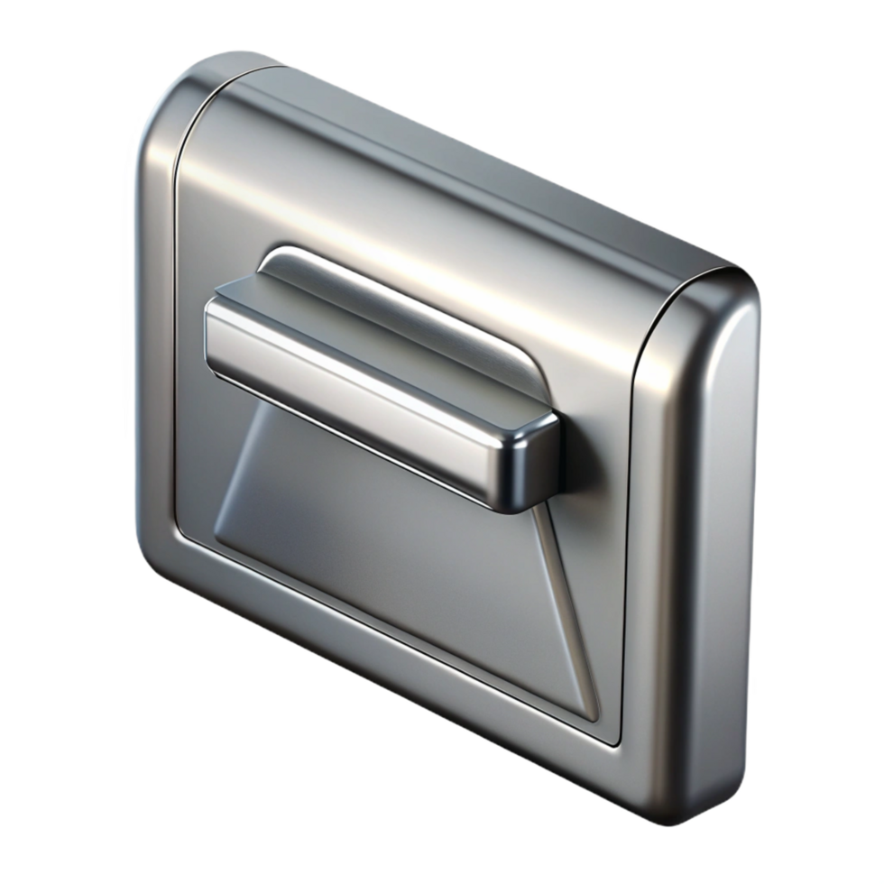 remarkable urban Mail slot, brushed steel, NO BACKGROUND with Transparent Background. premium png