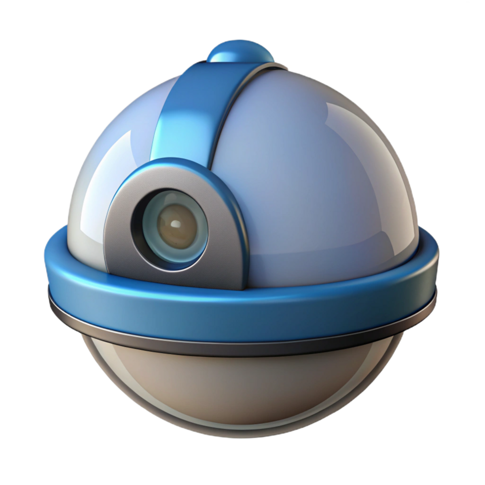 sought-after baroque Security camera, dome style, NO BACKGROUND with Transparent Background. premium png