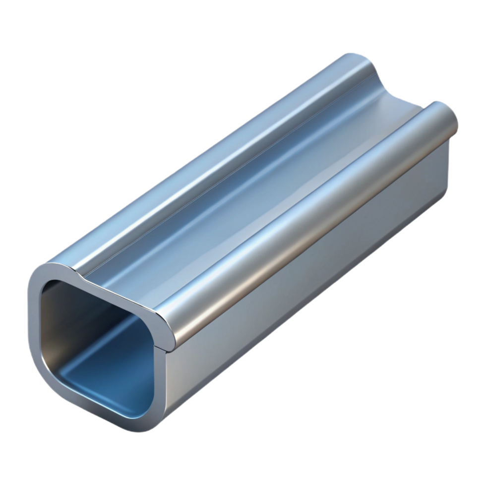 reflective impressive Gutter section, aluminum, seamless, NO BACKGROUND with Transparent Background. high resolution png