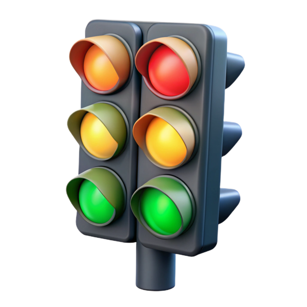 tranquil splendid Traffic light, LED signals, NO BACKGROUND with Transparent Background. high resolution png