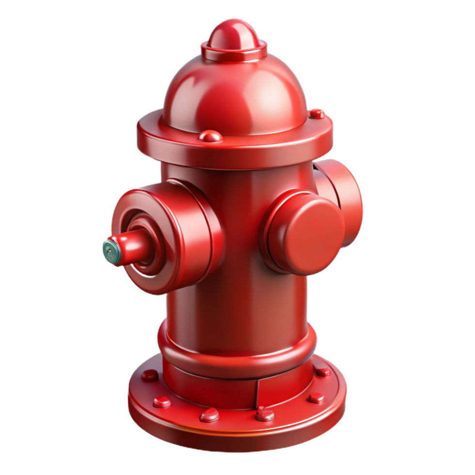 striking unparalleled Fire hydrant, red, metal, NO BACKGROUND with Transparent Background. png