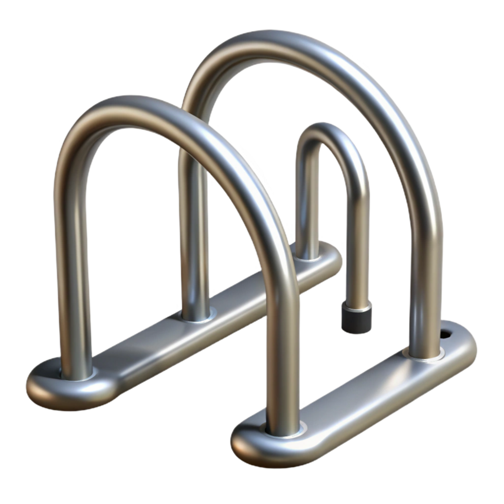 unparalleled geometric Bike rack, looped steel, NO BACKGROUND with Transparent Background. precision png