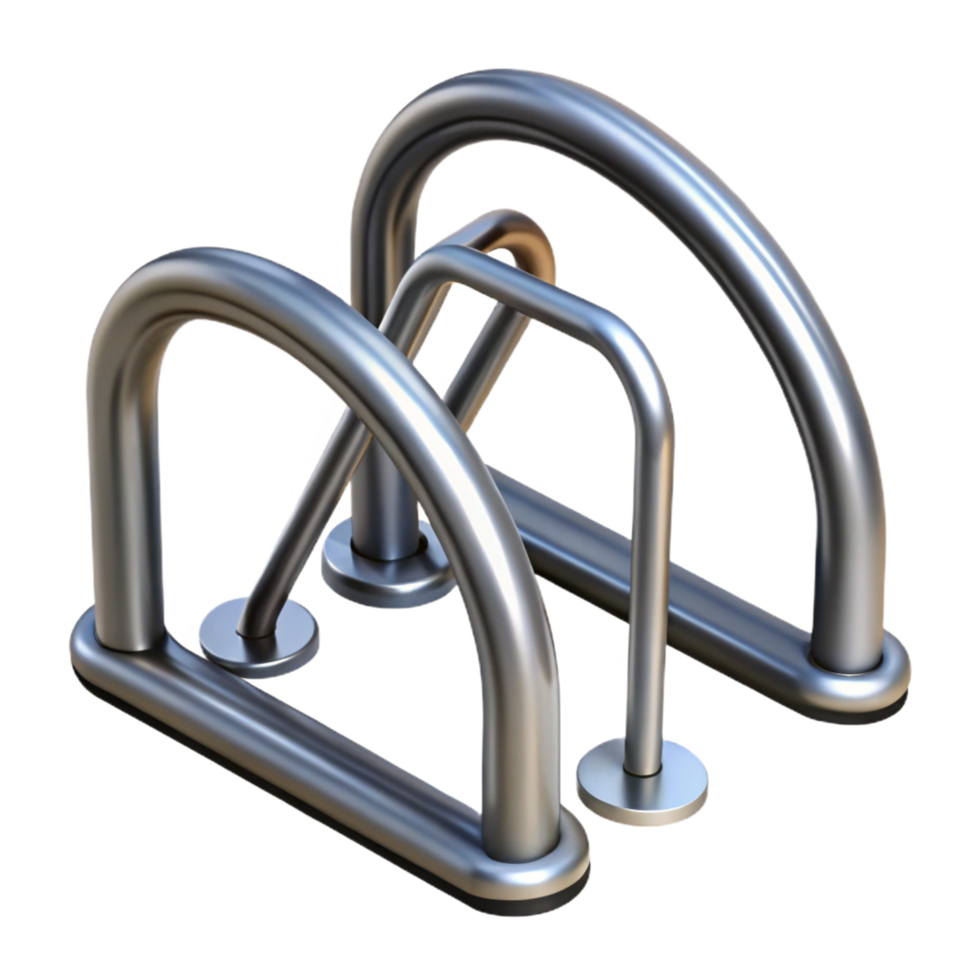 mysterious splendid Bike rack, looped steel, NO BACKGROUND with Transparent Background. fine detail png