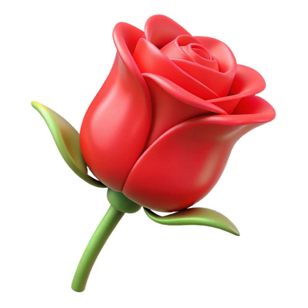 sumptuous notable Single red rose bud NO BACKGROUND with Transparent Background. png
