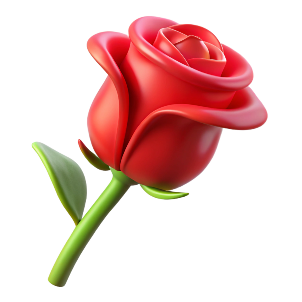 splendid futuristic Single red rose bud NO BACKGROUND with Transparent Background. impeccable png
