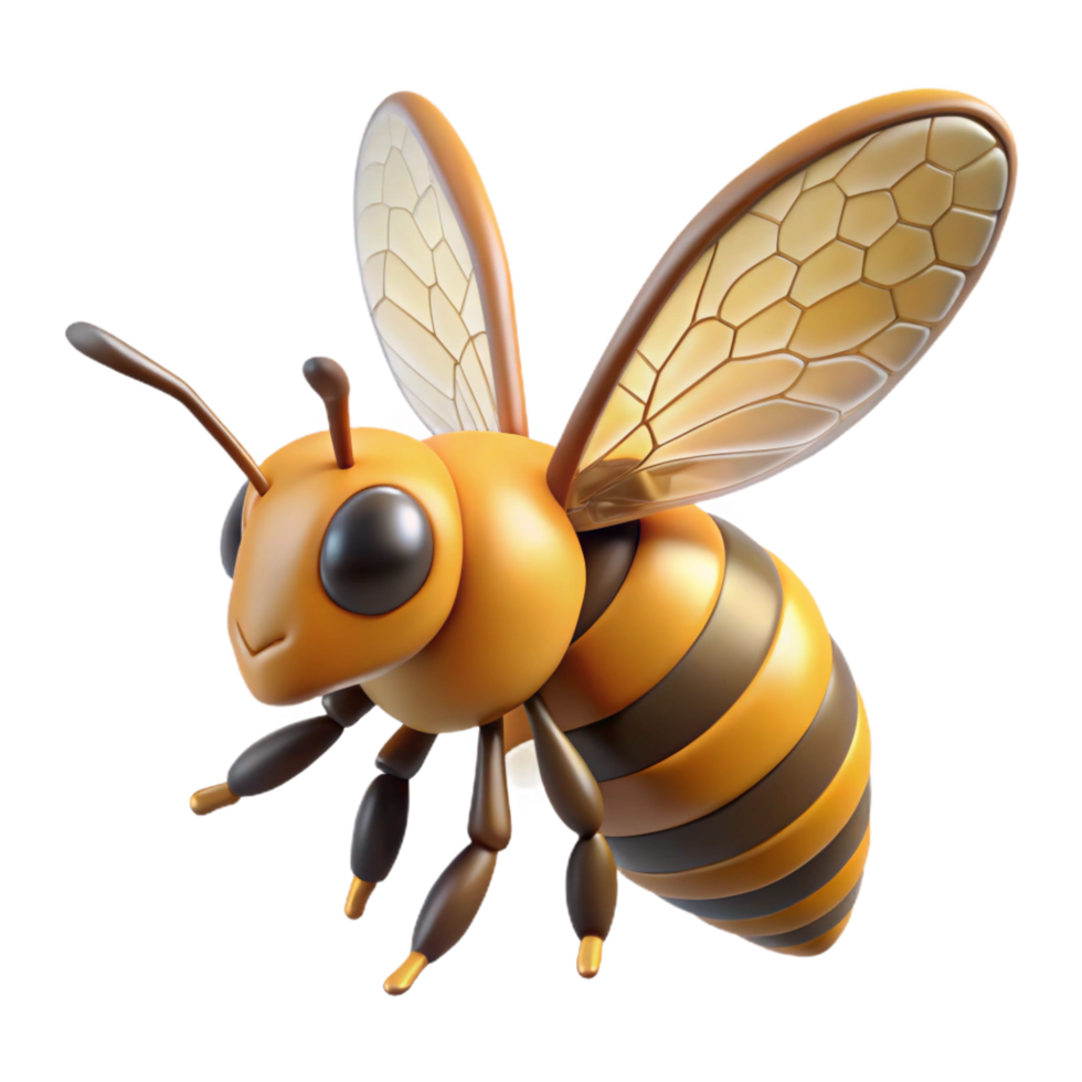 magnificent rare Honeybee in flight NO BACKGROUND with Transparent Background. png