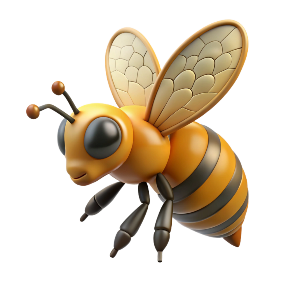 sumptuous creative Honeybee in flight NO BACKGROUND with Transparent Background. premium png