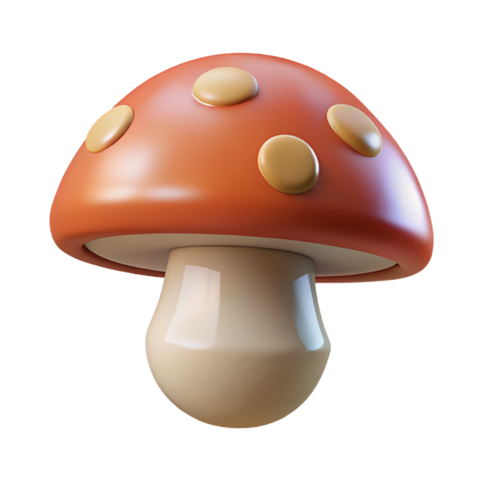 splendid melancholic art deco Mushroom cap NO BACKGROUND with Transparent Background. authentic png