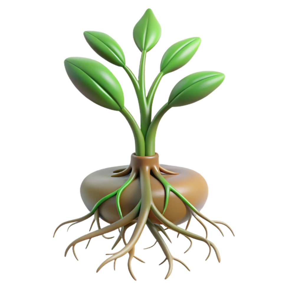 tranquil elegant Root system of a plant NO BACKGROUND with Transparent Background. ultra HD png