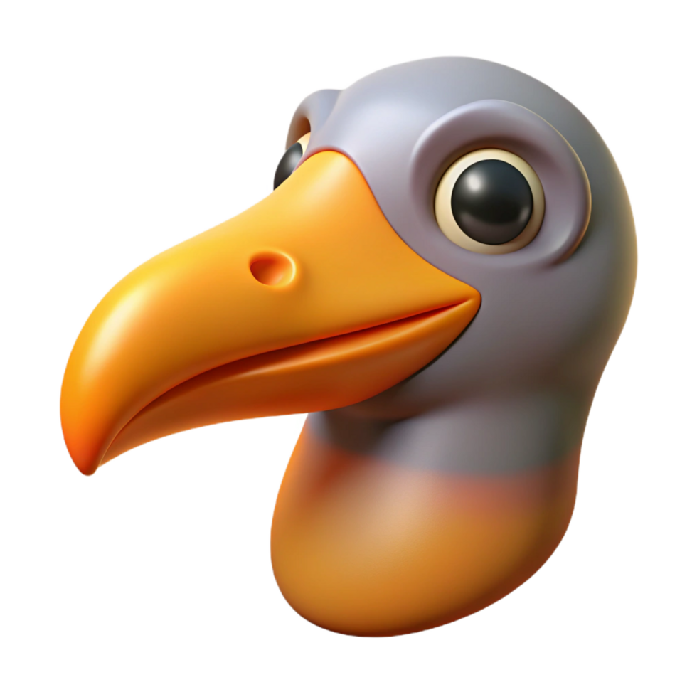 majestic dramatic minimalist Bird beak NO BACKGROUND with Transparent Background. museum quality png