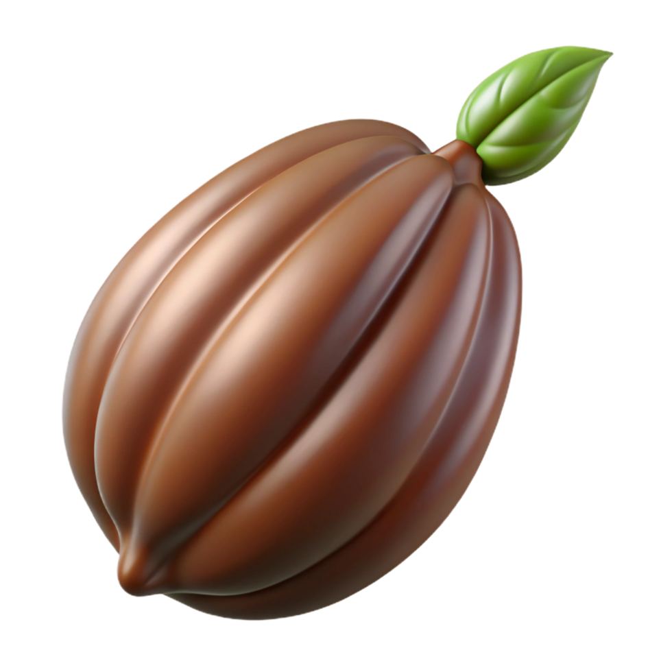 splendid reflective mid-century Cocoa bean pod NO BACKGROUND with Transparent Background. exclusive png