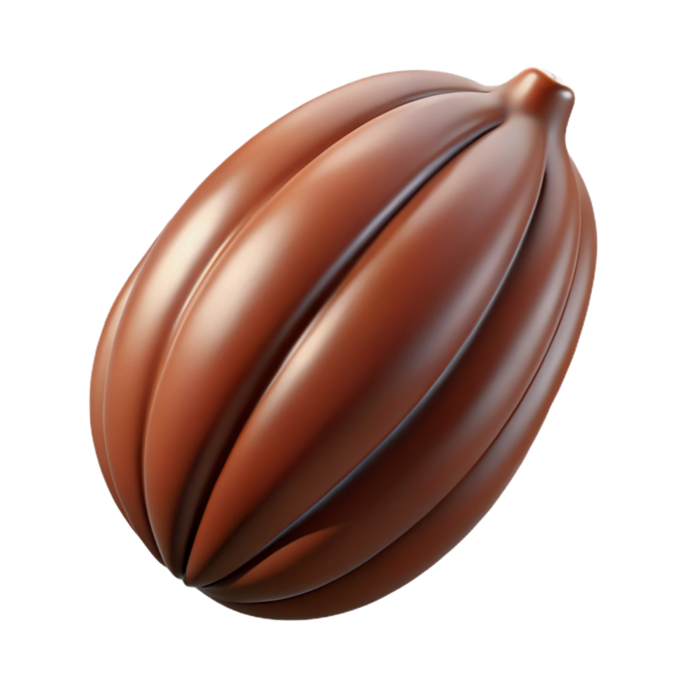sought-after classic Cocoa bean pod NO BACKGROUND with Transparent Background. 4K png