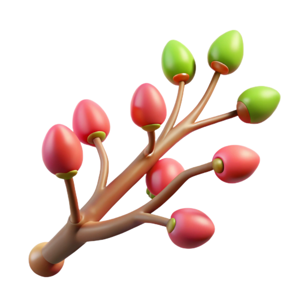 stunning tropical Tree branch with buds NO BACKGROUND with Transparent Background. high quality png