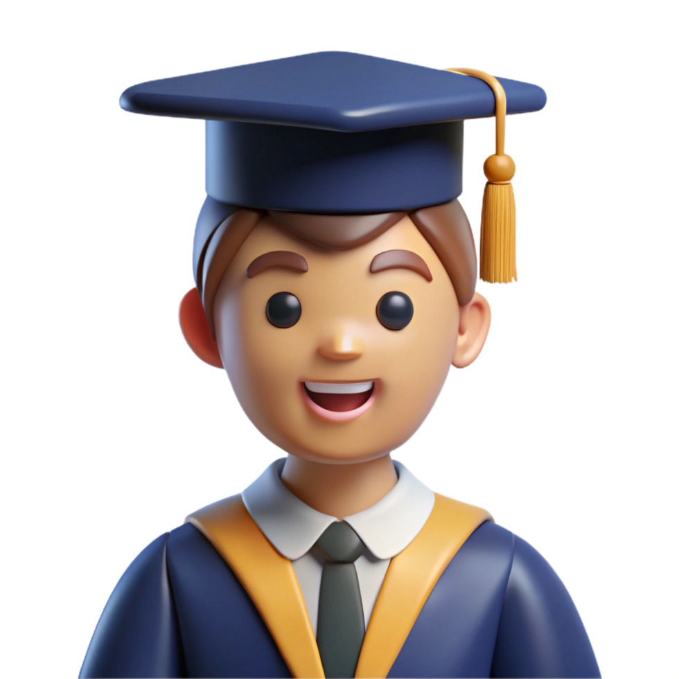 signature vintage Graduate student in cap and gown, NO BACKGROUND with Transparent Background. perfect clarity png
