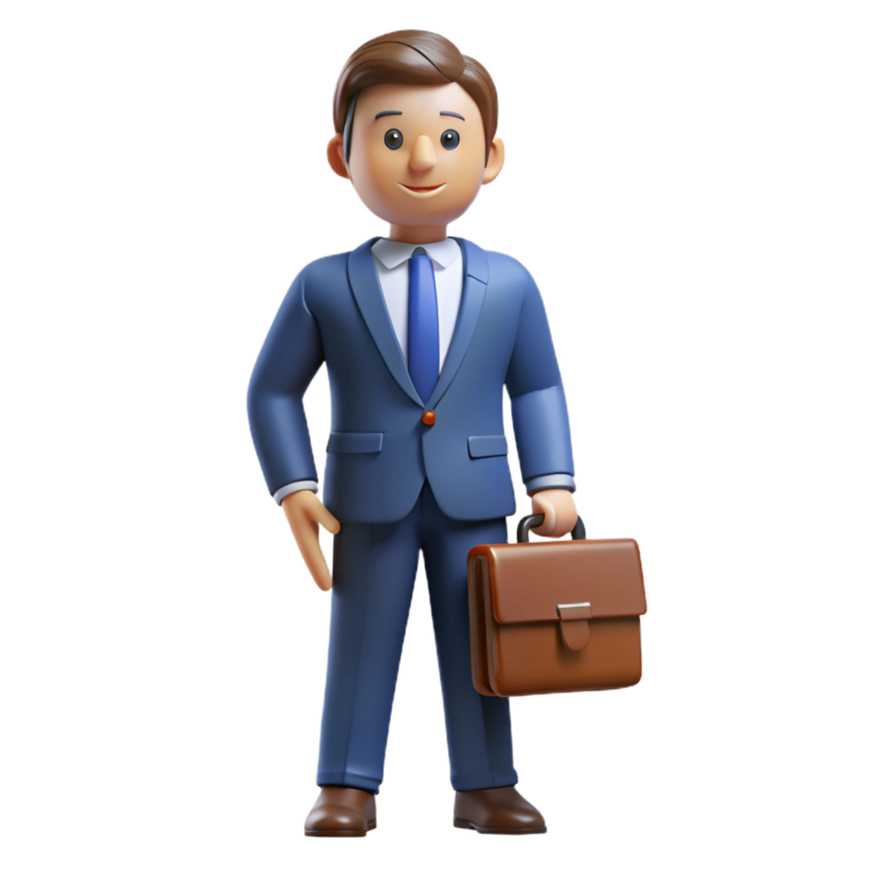 mesmerizing sought-after Lawyer in a suit holding a briefcase, NO BACKGROUND with Transparent Background. png