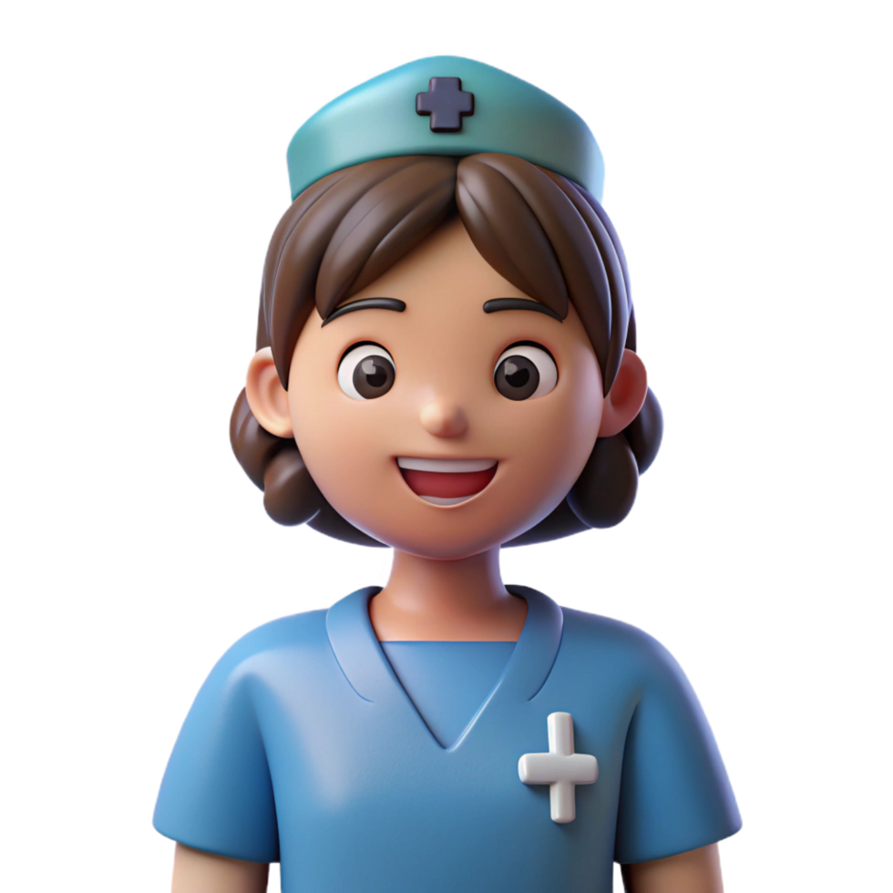 magnificent creative Nurse wearing scrubs, NO BACKGROUND with Transparent Background. authentic png