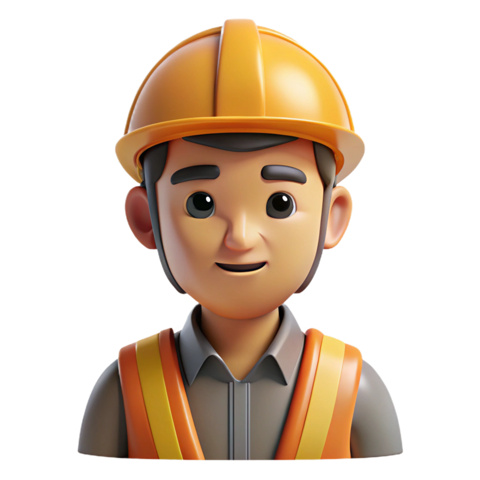 picturesque victorian Construction worker with a hard hat, NO BACKGROUND with Transparent Background. professional png