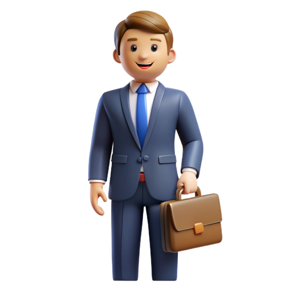 immaculate vintage Lawyer in a suit holding a briefcase, NO BACKGROUND with Transparent Background. high resolution png