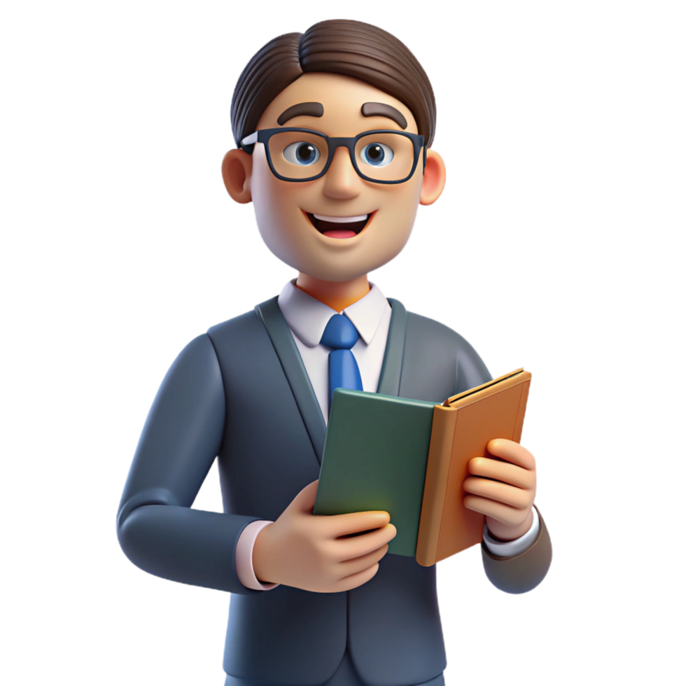 majestic baroque Teacher holding a book, NO BACKGROUND with Transparent Background. high quality png