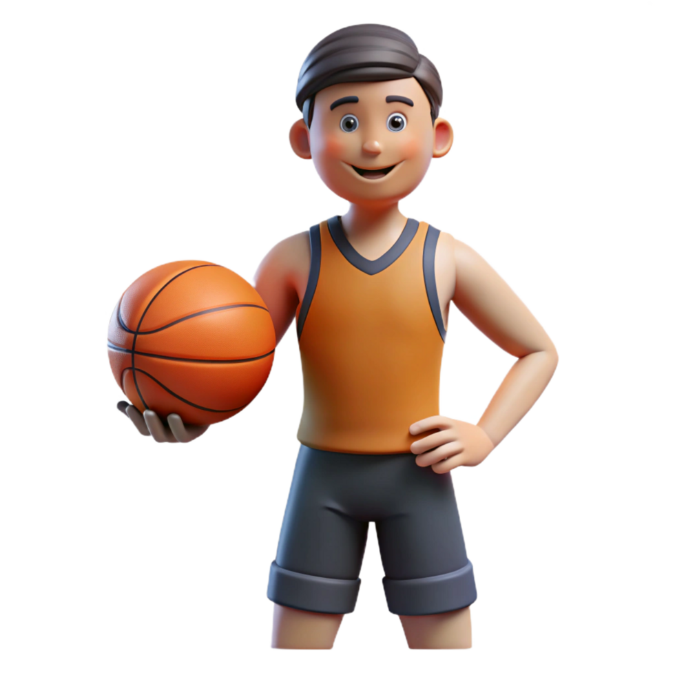 pristine contemporary Athlete holding a basketball, NO BACKGROUND with Transparent Background. crisp png