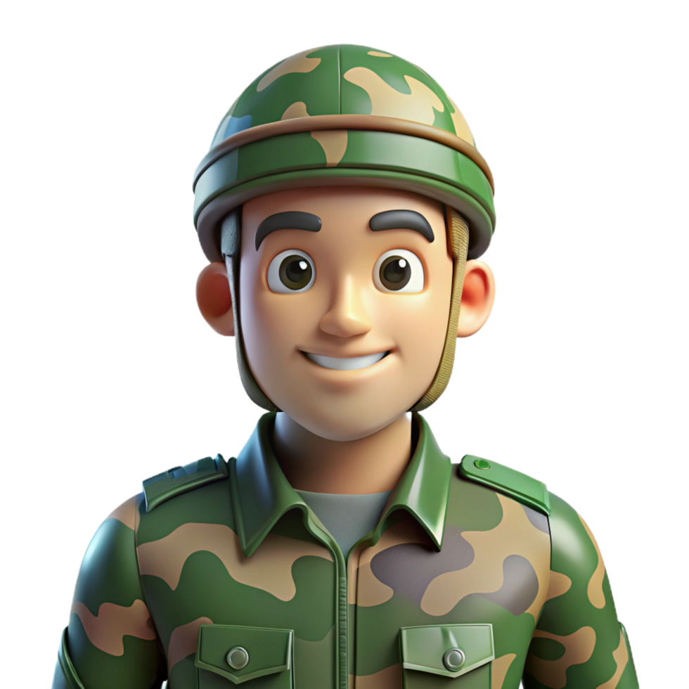 pristine modern Military soldier in camouflage, NO BACKGROUND with Transparent Background. 4K png
