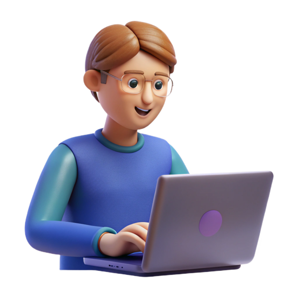 timeless artistic Writer typing on a laptop just the writer, NO BACKGROUND with Transparent Background. fine detail png