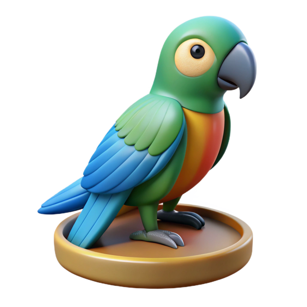 radiant urban Parrot on a perch just the parrot, NO BACKGROUND with Transparent Background. luxury png