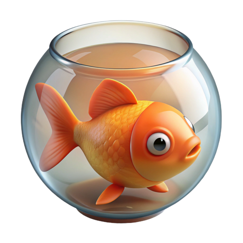 tranquil spectacular Goldfish in a bowl just the fish, NO BACKGROUND with Transparent Background. refined png