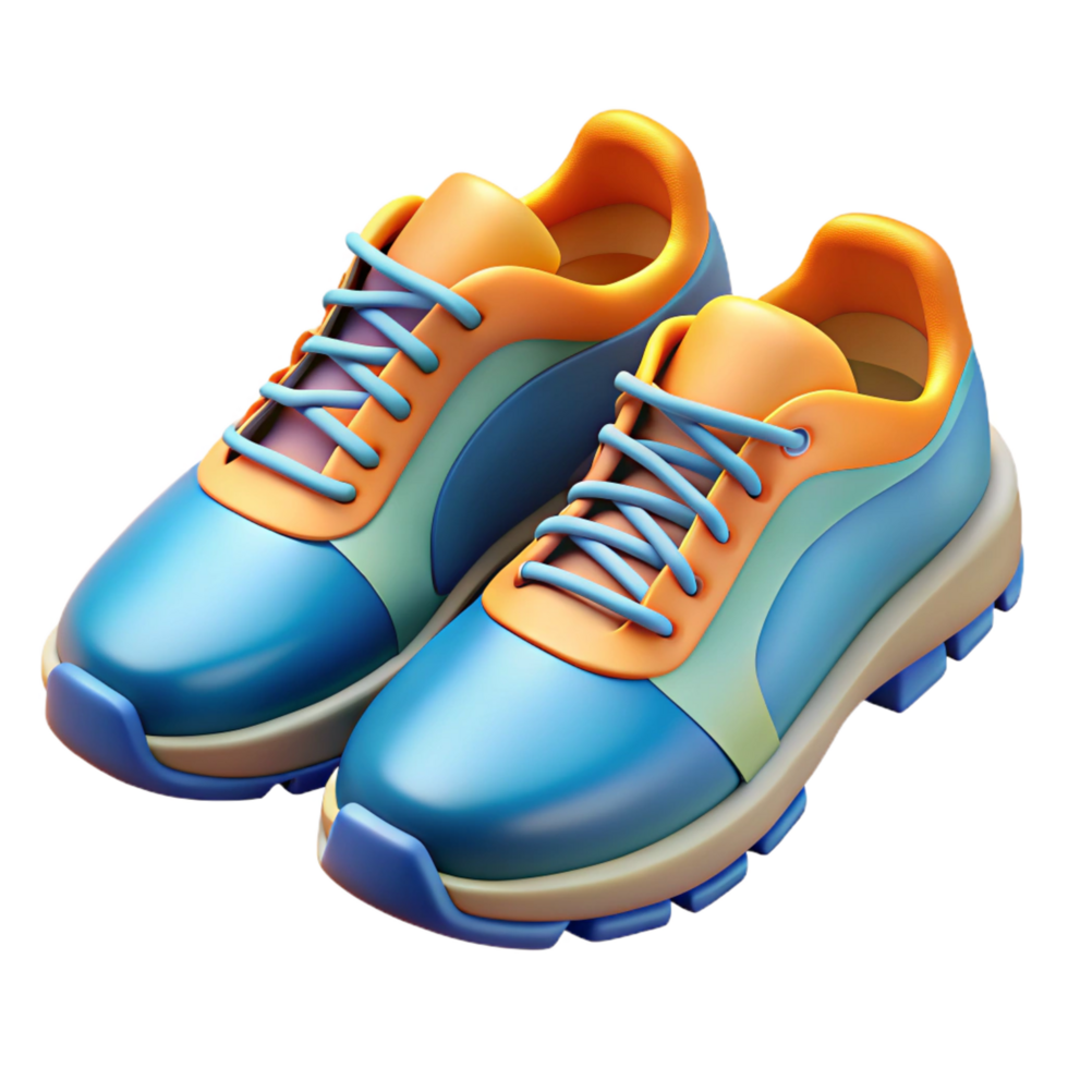 inspired retro Pair of running shoes, NO BACKGROUND with Transparent Background. expertly shot png