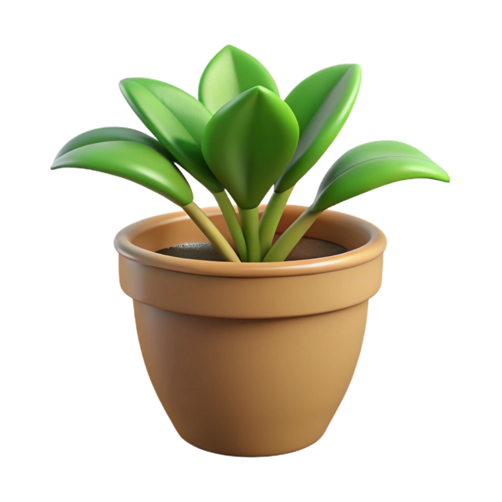 nostalgic serene Houseplant in a pot, NO BACKGROUND with Transparent Background. high quality png