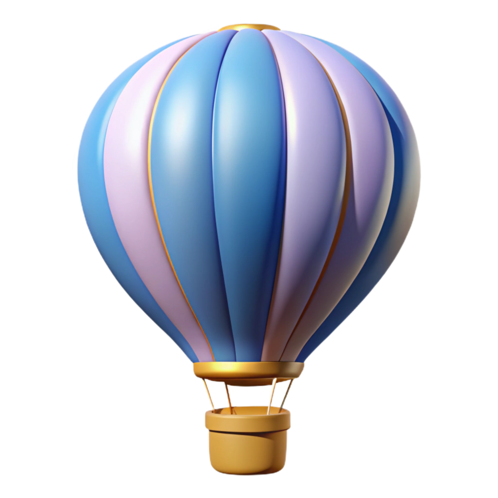 wonderful contemporary Hot air balloon, NO BACKGROUND with Transparent Background. detailed png