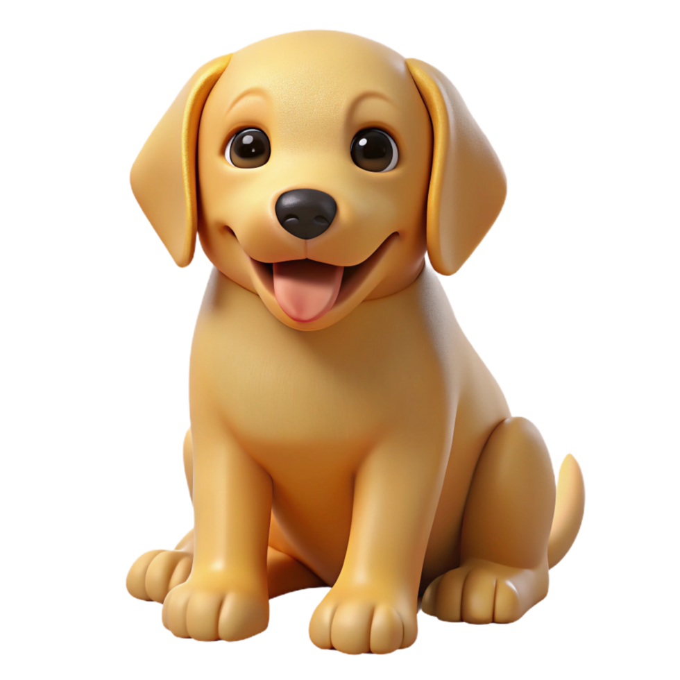 inspired industrial A playful golden retriever puppy, sitting. NO BACKGROUND with Transparent Background. professional png