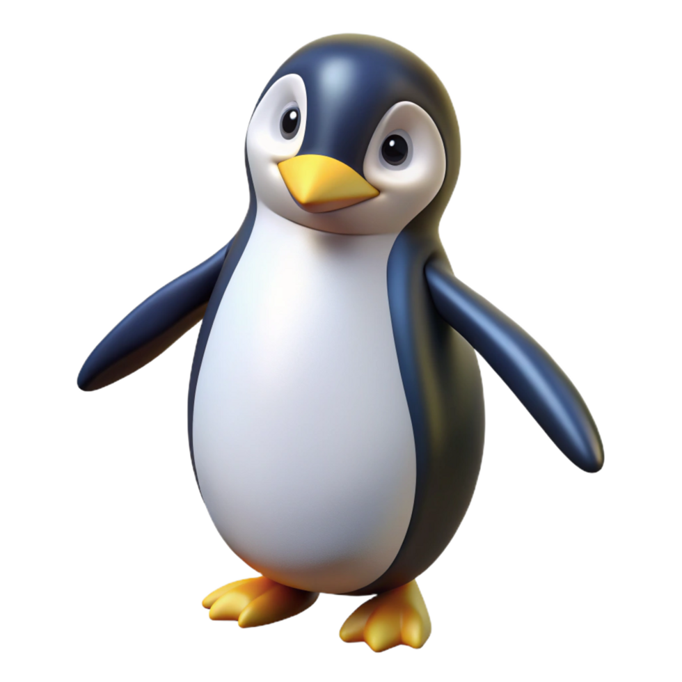 rare tropical A penguin, waddling. NO BACKGROUND with Transparent Background. museum quality png