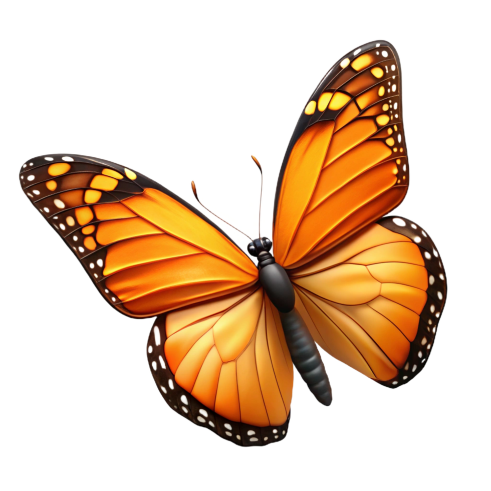 timeless rustic A monarch butterfly, wings open. NO BACKGROUND with Transparent Background. genuine png