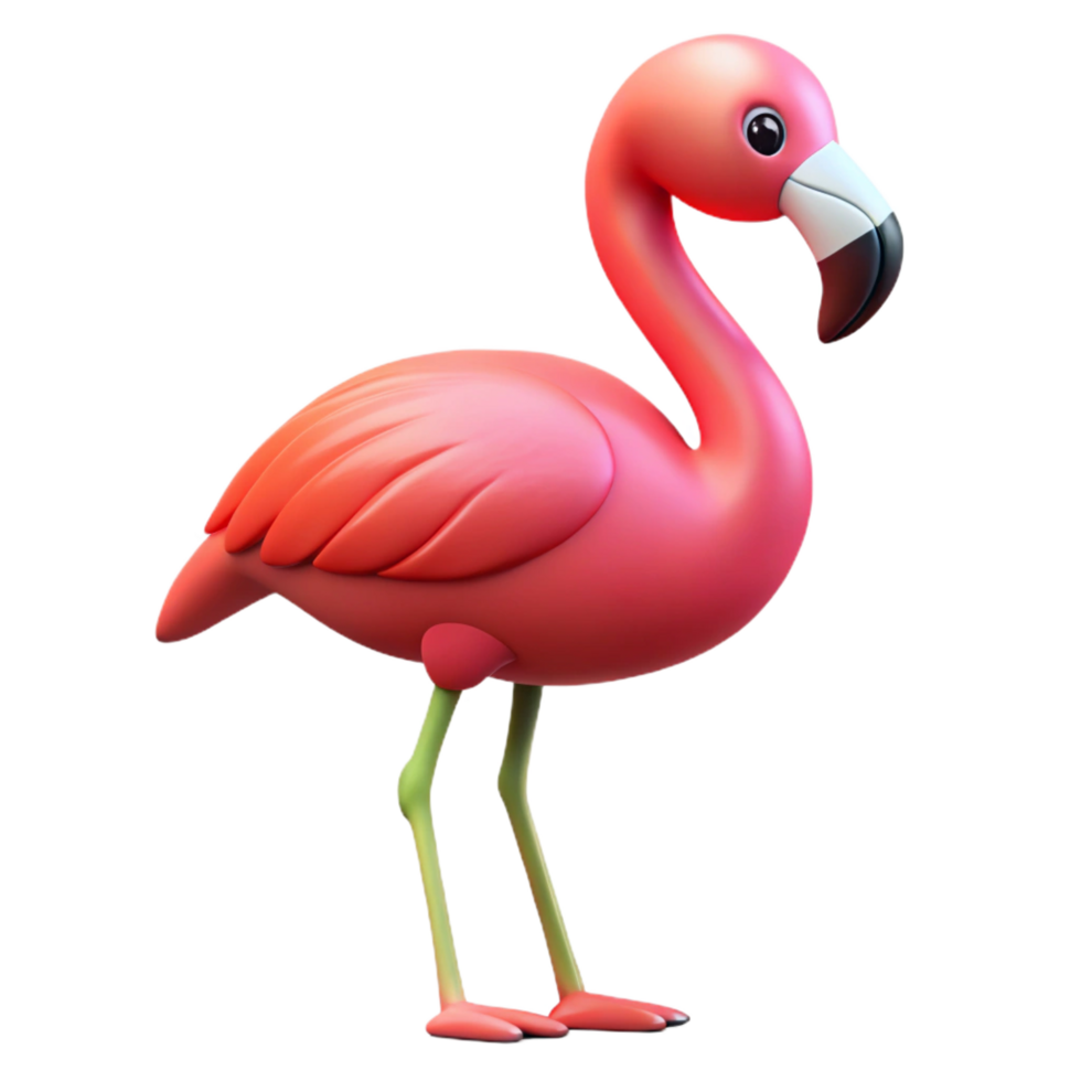 iconic bohemian A flamingo, standing on one leg. NO BACKGROUND with Transparent Background. flawless png