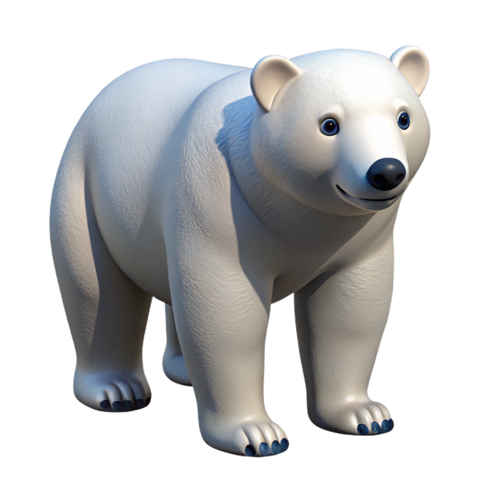 striking remarkable A polar bear, standing on all fours. NO BACKGROUND with Transparent Background. png