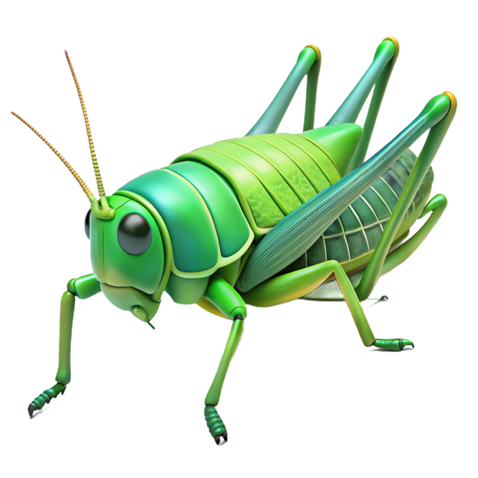 unparalleled surreal A grasshopper, perched. NO BACKGROUND with Transparent Background. studio quality png