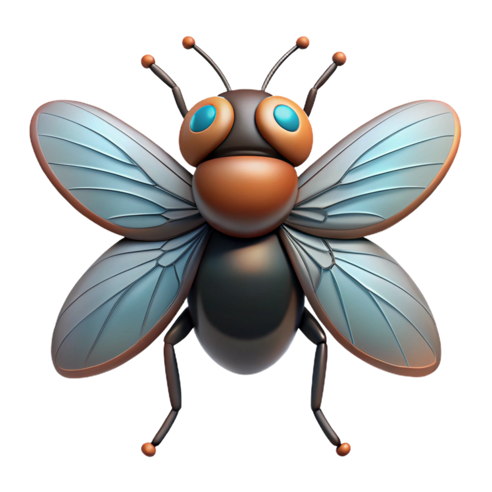 splendid memorable A housefly, wings outstretched. NO BACKGROUND with Transparent Background. png