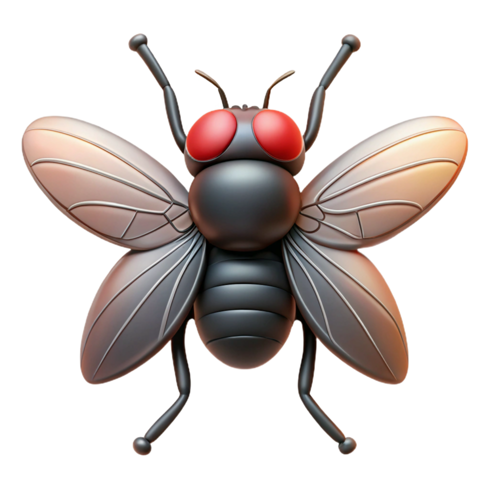 intense breathtaking A housefly, wings outstretched. NO BACKGROUND with Transparent Background. expertly shot png