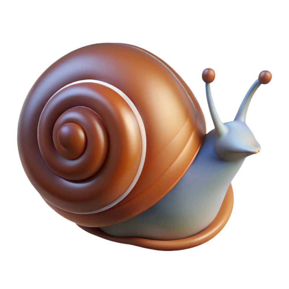 reflective vibrant A snail, shell visible. NO BACKGROUND with Transparent Background. professional png
