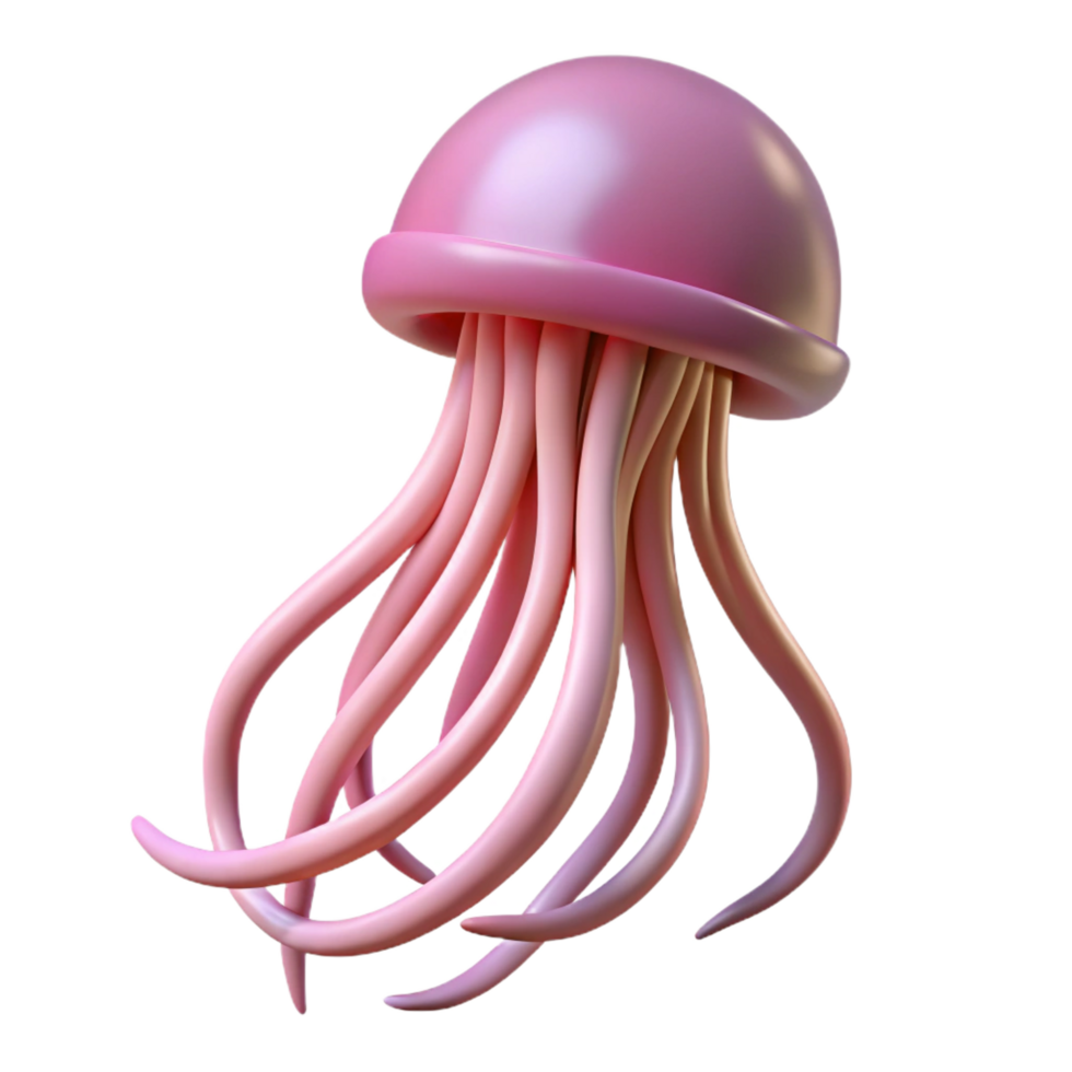 playful radiant A jellyfish, tentacles trailing. NO BACKGROUND with Transparent Background. premium png