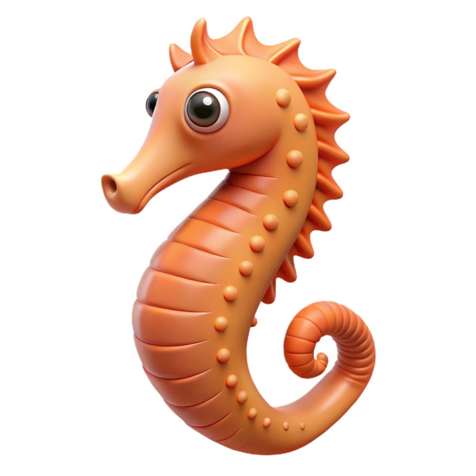 vibrant dramatic retro A seahorse, upright posture. NO BACKGROUND with Transparent Background. original png