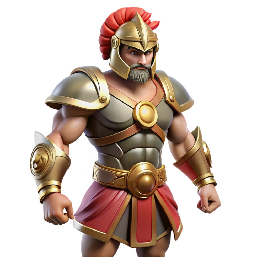 radiant urban Ares, god of war, in full battle armor. NO BACKGROUND with Transparent Background. gallery standard png