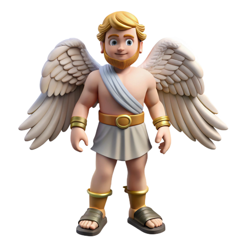 sumptuous dreamy elegant Hermes, messenger god, wearing winged sandals. NO BACKGROUND with Transparent Background. flawless png