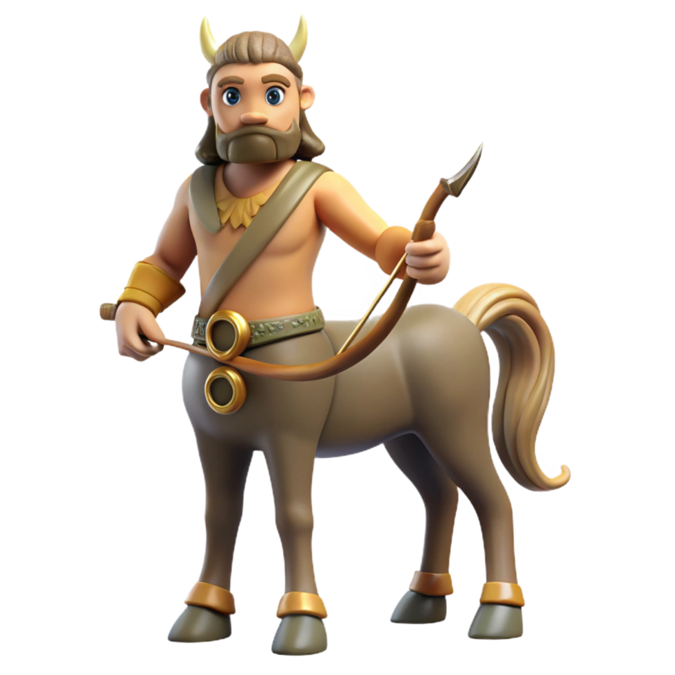 majestic signature A stoic centaur holding a bow. NO BACKGROUND with Transparent Background. png