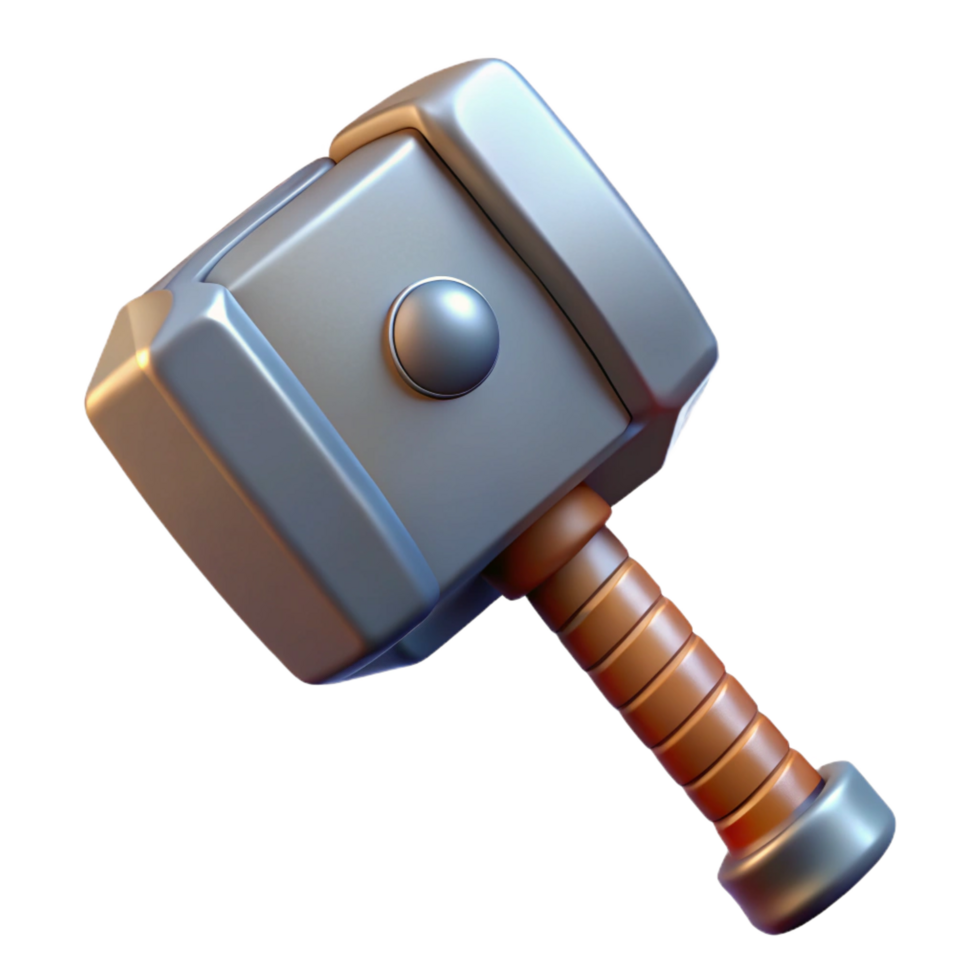 tranquil sumptuous Thor's hammer, Mjolnir. NO BACKGROUND with Transparent Background. studio quality png